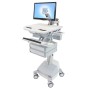 Ergotron StyleView Alluminio, Grigio, Bianco Pannello piatto Carrello multimediale (SV44-1221-2)
