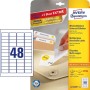 Avery L4736REV-25 etichetta autoadesiva Rettangolo con angoli arrotondati Rimovibile Bianco 1440 pz (L4736REV-25)