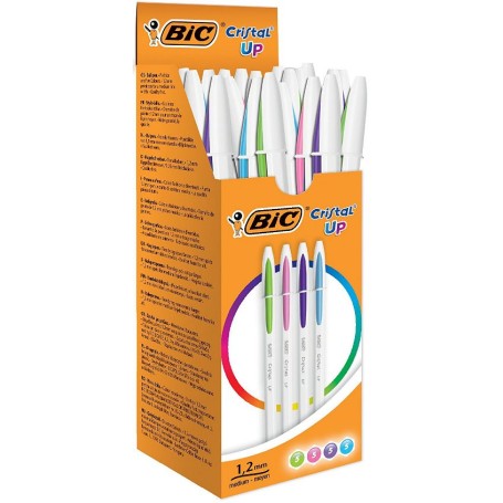 BIC Cristal Up Blu, Verde, Rosa, Porpora Penna a sfera retrattile a clip Medio 20 pz (950446)