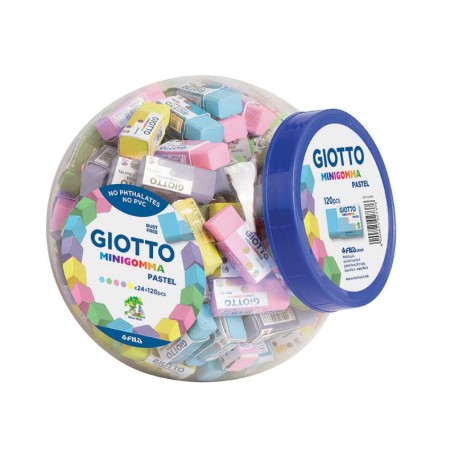 Giotto Pastel gomma per cancellare Elastomero Termoplastico (TPE) Verde, Giallo, Blu, Rosa, Viola 120 pz (233900)