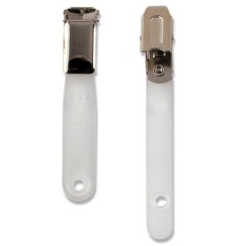 SEI Rota Pinzette Pass Clip per badge Metallico, Bianco 100 pz (620087)