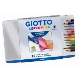 FILA Scatola Metallo 12 Giotto Supermina - Diametro Mina 3,8Mm (23670000)