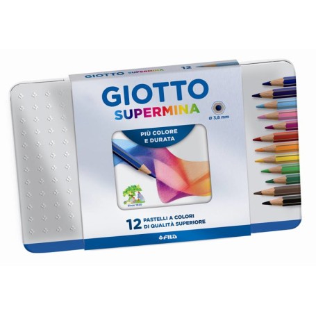 FILA Scatola Metallo 12 Giotto Supermina - Diametro Mina 3,8Mm (23670000)