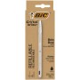 BIC Cristal Re'New, Penna Ricaricabile Nera a Sfera, Fusto in Metallo (Punta 1mm), Confezione 1 Penna + 2 Ricariche (997201)