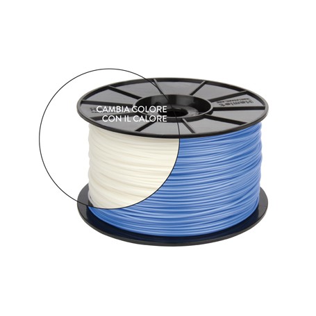 Hamlet Bobina di filamento per stampanti 3D 3DX100 in ABS termosensibile: cambia colore con il calore da Blu a Bi (HP3DXROLB2WT)