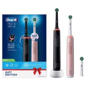 Oral-B Pro 3 3900N Gift Edition Adulto Spazzolino rotante-oscillante Nero, Rosa (Pro 3 3900N bk/pk)