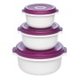 EMSA 508455 recipiente per cibo Rotondo Set Blackberry, Bianco 3 pz