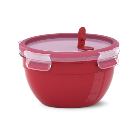 EMSA Clip & Micro Contenitore Rotondo Microonde, Rosso, 1,1 L (N1060500)