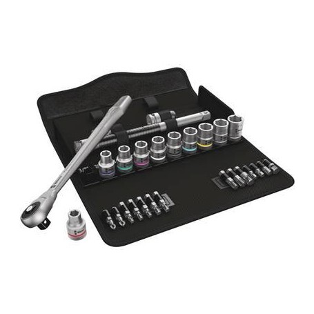 8100 SC 10 Zyklop Speed-Knarrensatz, zllig, 28?teilig (schwarz/grn, 1/2", Knarre mit Durchsteckvierkant) (05004080001)