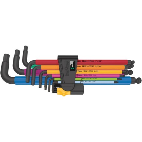 950/9 Hex-Plus Multicolour Imperial 2 Winkelschlssel-Satz (schwarz, 9-teilig, zllig, mit Halteclip) (05022640001)