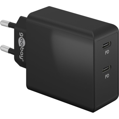 USB-C Dual-Schnellladegert 36 Watt (schwarz, 2x USB-C, Power Delivery) (61757)