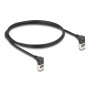 Patchkabel RJ-45 Cat.6a S/FTP, Slim 90 gewinkelt (schwarz, 1 Meter, nach unten abgewinkelte Stecker) (80281)