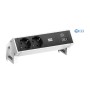 Bachmann Desk 2 prolunghe e multiple 2 presa(e) AC Interno Nero, Bianco (902.956)