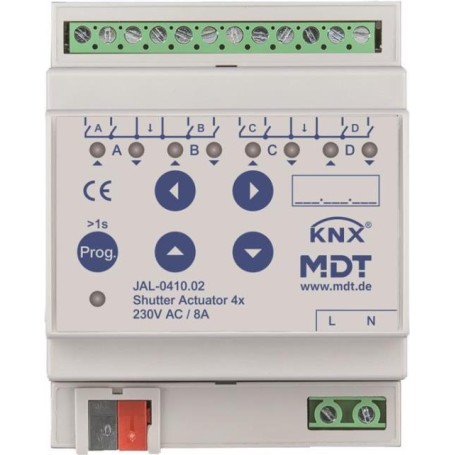 MDT JAL-0410.02 Jalousieaktor 4-fach, 4TE, REG, 10A, 230 (JAL-0410.02)