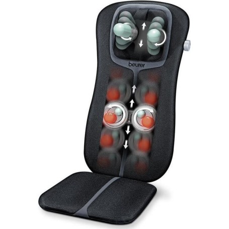 Beurer MG 254 Shiatsu-Sitzauflage, Nackenmassage, Massage des gesamten Rückens, schwarz/grau (MG 254)