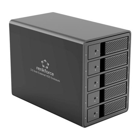 Renkforce RF-6647600 8.9 cm (3.5 Zoll) Festplattengehäuse 5 Bay 3.5 Zoll USB-A (USB 3.0) (RF-6647600)