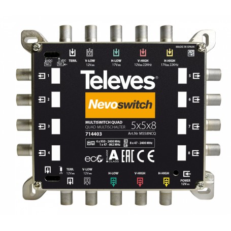 Televes 714403 multinterruttore satellitare 5 ingressi 13 uscite (MS58NCQ)