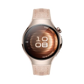 Huawei WATCH 5 (42 mm), cassa in acciaio inox 904L e cinturino beige. Compatibile con iOS e Android e chiamate E-sim (55020EWF)