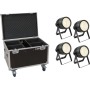 EUROLITE Set 4x LED Theatre COB 200 WW + Case mit Rollen (20000874)