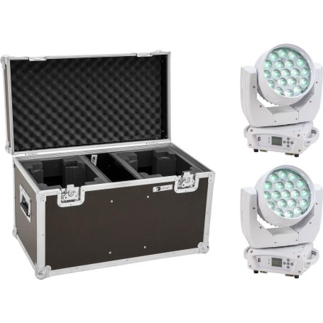 EUROLITE Set 2x LED TMH-X4 Moving-Head Wash Zoom ws + Case (20000953)