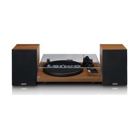Lenco LS-480WD - Bluetooth Plattenspieler mit 2 externen Lautsprechern - 2 x 30 Watt RMS - Holz (LS480WD)
