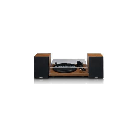 Lenco LS-480WD - Bluetooth Plattenspieler mit 2 externen Lautsprechern - 2 x 30 Watt RMS - Holz (LS480WD)