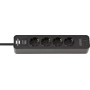 Brennenstuhl 1153240106 prolunghe e multiple 1,5 m 4 presa(e) AC Interno Nero