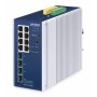 PLANET IP30 Industrial L2/L4 8-Port Gestito L2/L4 Gigabit Ethernet (10/100/1000) Alluminio, Blu (IGS-4215-8T4X)