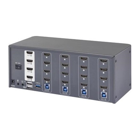 SpeaKa Professional 4 Port HDMI Multi Display KVM Switch 4x4 KVM-Konsole 3840 x 2160 (SP-13389140)