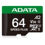 ADATA microSD   64GB Speed Plus UHS-I U3 + Adapter (UD64GUI3V30A2SP-RA1)