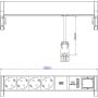 Bachmann DESK2 4xCEE7/3 1xUSB Charger INOX (902.5793)