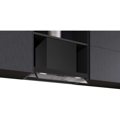 Siemens LJ65BCC60 , iQ300, Cappa di design integrata, 60 cm, vetro trasparente, nero opaco, Classe: B