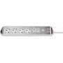 Brennenstuhl 1153590620 prolunghe e multiple 2 m 6 presa(e) AC Interno Argento, Bianco