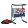 Brennenstuhl 1153750 prolunghe e multiple 2 m 6 presa(e) AC Nero, Blu, Rosso, Argento