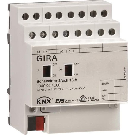 GIRA Aktor 104000 KNX/EIB Schalten 2fach 16A REG (104000)