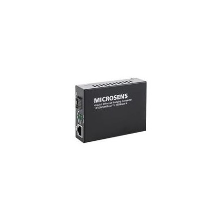 Microsens MS400249 Gigabit SFP Ethernet Medienkonverter mit Bridging-Funktion Gigabit Ethernet Desktop Medienkonverter mit Bridg