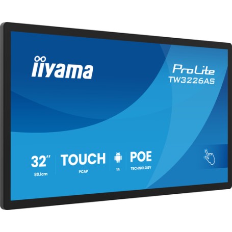 iiyama TW3226AS-B3P visualizzatore di messaggi Pannello piatto interattivo 80 cm (31.5") LED Wi-Fi 500 cd/m² Full HD Nero Touch