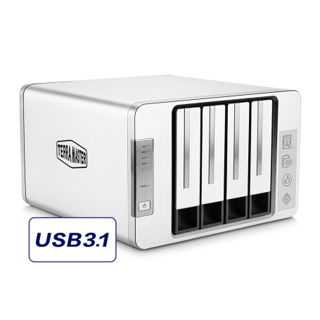 TerraMaster D4-300 array di dischi 0 TB Desktop Grigio