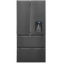 Exquisit FD490-160-WS-202E con porta alla francese, larghezza 83,6 cm, 506 L, NoFrost, erogatore d'acqua, acciaio inossidabile