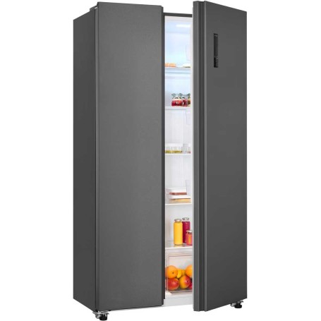 Exquisit SBS46-040D Combinazione di congelatori affiancati , larghezza 91 cm, 442 L, NoFrost, antracite
