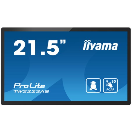 iiyama TW2223AS-B2 visualizzatore di messaggi Pannello piatto interattivo 54,6 cm (21.5") Wi-Fi 400 cd/m² Full HD Nero Touch sc
