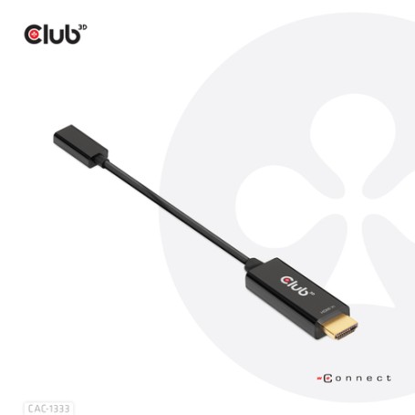 CLUB3D CAC-1333 cavo e adattatore video 0,22 m HDMI tipo A (Standard) USB tipo-C Nero (CAC-1333)