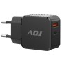 CARICA BATTERIA CASA 2P USB 30W BK 1PORTA FAST CHARGE+1PORTA PD TYPE C (110-00115)