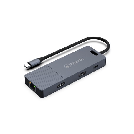Atlantis Land A04-TC_DK48 replicatore di porte e docking station per laptop Cablato USB 3.2 Gen 1 (3.1 Gen 1) Type-C Grigio