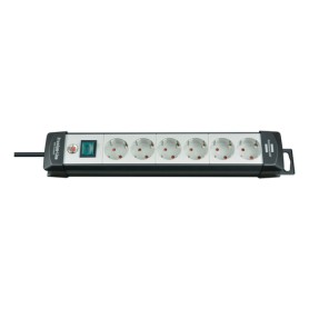 Premium-Line Steckdosenleiste 6-fach (schwarz/hellgrau, 5 Meter) (1951560101)