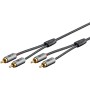 Plus Stereo-Cinchkabel (schwarz/silber, 5 Meter) (65295)