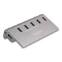 USB 10 Gbps Hub mit 4 USB Typ-A Ports + 1 Schnellladeport (grau, inkl. Netzteil) (64182)
