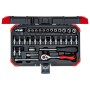 Red Steckschlssel-Satz 1/4", 33-teilig (rot, mit Umschalt-Knarre, SW 4mm - 13mm) (3300051)