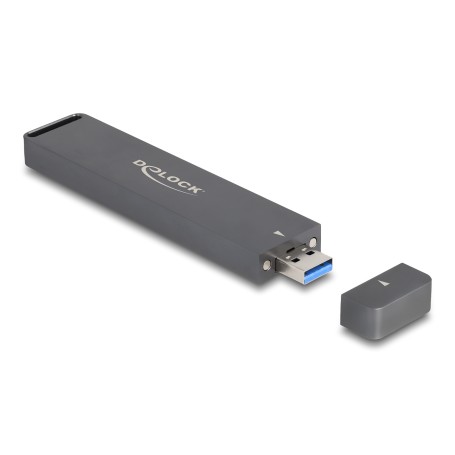 Externes Gehuse M.2 NVMe PCle SSD, SATA SSD (grau, mit USB Typ A-Stecker) (42021)