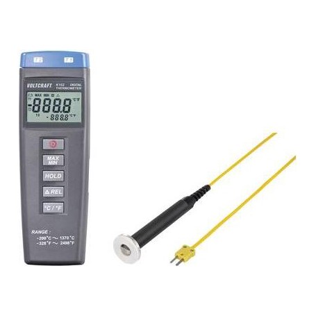 VOLTCRAFT K102 + TP 302 Temperatur-Messgerät -200 bis +1370 °C Fühler-Typ K